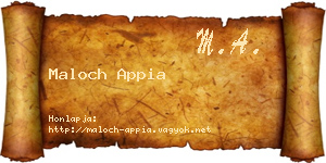 Maloch Appia névjegykártya